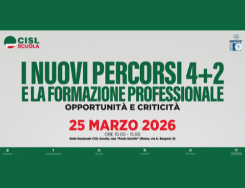 Un seminario CISL Scuola il 25 marzo sul ruolo della formazione professionale nei nuovi percorsi della filiera 4+2
