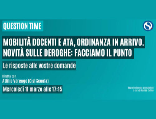 Si parla di mobilità al Question Time di Orizzonte Scuola oggi 11 marzo alle 17.15 con Attilio Varengo